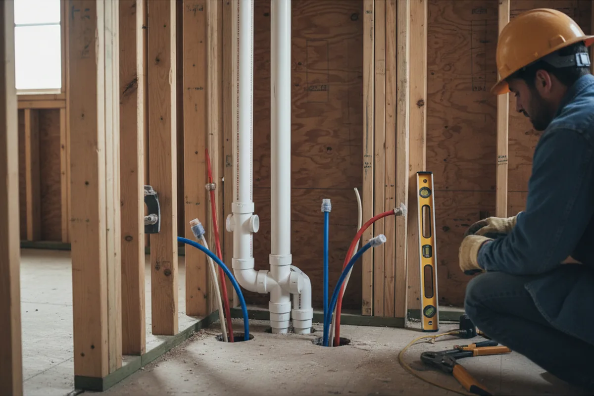 Drain and supply rough-in during Toilet Repair and Installation in Cassopolis